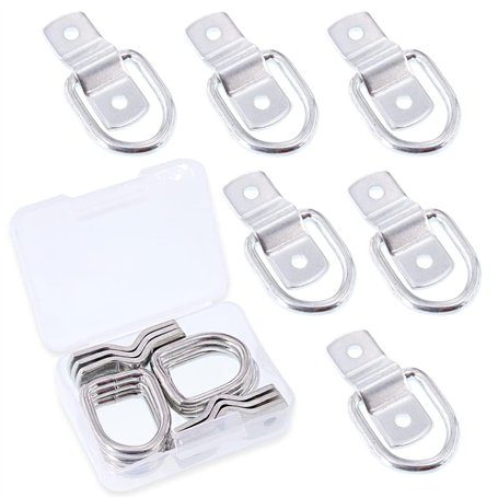 Swpeet Lot de 6 ancrages d'arrimage en Acier Inoxydable avec Anneau en D de 0