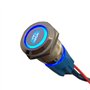 Mintice 19mm Bleu LED 12V Interrupteur à Bascule Bouton Poussoir Voiture Métal Interrupteur Momentané Lumière Intérieure Engine 