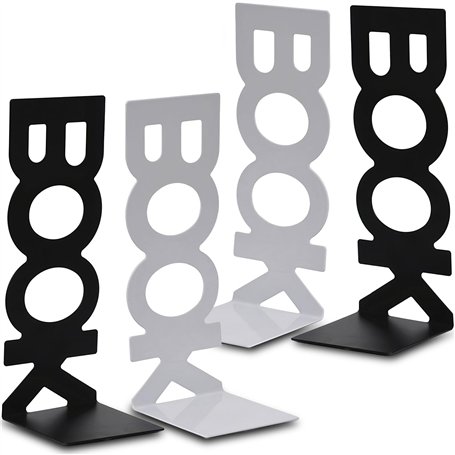 Serre Livres en Métal 2 Paires Serre-Livres pour étagères pour Bureaux