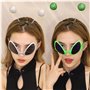 JJiaoLinin 4 Pièces Costume Alien Lunettes de Soleil avec Lentilles Arc-en-Ciel Antenne Martienne Bandeau, Accessoires pour dégu