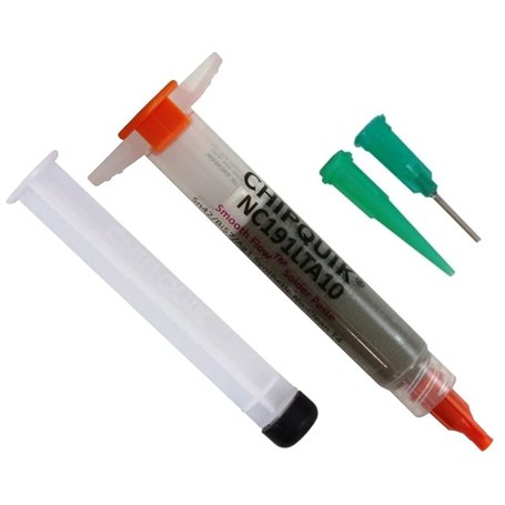 Chip Quik Pâte à souder basse température à débit lisse Sn42/Bi57/Ag1 T4 Seringue 10 g