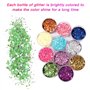 Nuangoo poudre brillante,Paillettes Fines pour Art & Craft,32 Couleurs Paillette Cosmétiques Glitter Fines pour Ongles Nail Art,