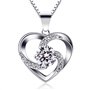 B.Catcher Femme Collier en Argent 925 Pendentif Coeur Gardien de l'amour Saint-Valentin Zirconium cubique Cadeau parfait élégant