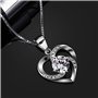 B.Catcher Femme Collier en Argent 925 Pendentif Coeur Gardien de l'amour Saint-Valentin Zirconium cubique Cadeau parfait élégant