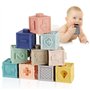 Mini Tudou Baby Blocks Blocs de Construction Souples Jouets pour bébé Anneaux de Dentition Jouet Éducatif Squeeze Jouer avec des