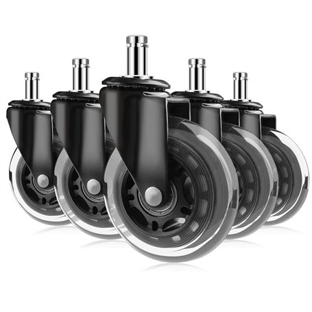 Gvolatee 5 pièces roulette chaise de bureau en caoutchouc 11mm x 22mm