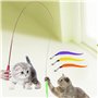 Rétractable Baguette avec 5 Plumes pour Votre Chat et Chaton