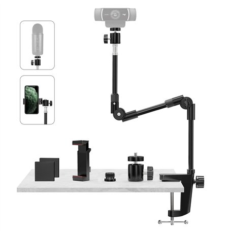 KDD Support Webcam avec Support Téléphone & Vis 5/8” 63.5cm Support Videoprojecteur Flexible