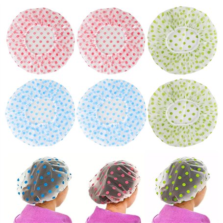 YPYMOD Bonnet De Douche Bonnet de Bain élastiques Chapeau Réutilisables avec Des Bandes Élastiques Pour Femmes Filles Douche SPA