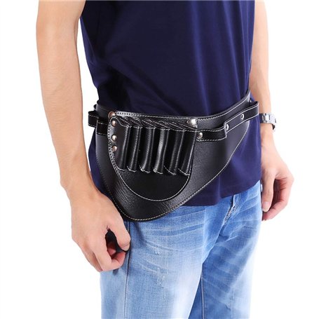 Trousse de Coiffure Professionnelle Sac de Ciseaux de Coiffure Étui en Cuir PU avec Outils pour Ciseaux et Accessoires de Coiffe