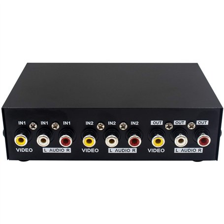 Duttek 2 Port AV commutateur RCA Switcher 2 en 1 Sortie vidéo Composite L/R boîte de sélection Audio pour Consoles de Jeu DVD ST