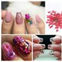 Fleur Séchée pour Ongles 3 boîtes 36 Couleurs Nail Applique 72 pièces 3D Nail Art Fournitures Applique pour Bricolage Nail Art d