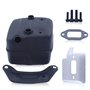 Kit de Pot Échappement pour Husqvarna 371 372XP 385 390XP Série, ADEFOL Silencieux d'échappement + Support + Joint + Plaque de R