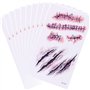 Chengzhi Tatouages ​​Temporaires (10 Feuilles) - Halloween Zombie Scars Tatouages ​​Autocollants avec Fake Scab Blood Spécial FX