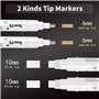 2 Pièce Marqueurs Craie 6mm + 2 Pièce Stylo Craie Liquide 10mm + 16 Etiquettes de Tableau