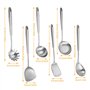 Refein Lot de 6 ustensiles de cuisine professionnels en acier inoxydable - Spatule pour wok - Louche - Écumoire - Spatule fendue
