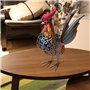 Tooarts Coq Sculpture en Métal Sculpté Maison Oeuvre d’Articles d’Ameublement