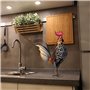Tooarts Coq Sculpture en Métal Sculpté Maison Oeuvre d’Articles d’Ameublement