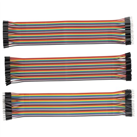 HALJIA Lot de 120 câbles jumper DuPont pour platine d’expérimentation breadboard 40 mâle-femelle