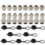 RUNCCI-YUN 8pcs 5 A 16 mm 4 broches/ 5 Pins/ 8 Pins/L'aviation connecteur Plug+ 8 pcs en caoutchouc capuchon de protection (méta