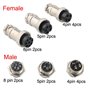RUNCCI-YUN 8pcs 5 A 16 mm 4 broches/ 5 Pins/ 8 Pins/L'aviation connecteur Plug+ 8 pcs en caoutchouc capuchon de protection (méta