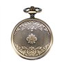 TREEWETO Montre de Poche Unisexe avec chaîne à remontage analogique et Double charnière Motif Squelette Bronze