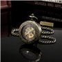 TREEWETO Montre de Poche Automatique Mécanique pour Homme Garçon, Romains Squelette Montre de Poche Mécanique Bronze, Montre de 