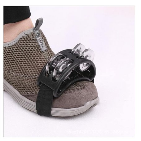 Tambourin à pied instrument de musique à percussion pour bras et pieds (noir