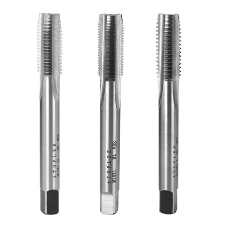 Atoplee Tarauds à fileter， Lot de 3 tarauds métriques HSS M10 filetage à droite (M10 x 1