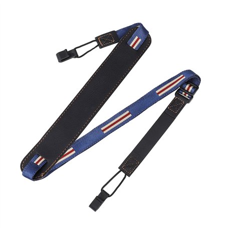 MengH-SHOP Sangles pour Ukulélé Véritable Bracelet en Cuir Double Couche Épaule Réglable avec Double Crochets en J Sans Perçage