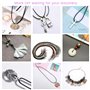 Collier Corde de Cire avec Fermoir de Homard et Chaîne, 2 mm Multicolore Cordon en Cuir Artificiel Tressé pour Collier Bracelet