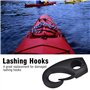 Dilwe 6 Pcs Kayak d'arrimage, Multi Purpose Haute Résistance en Nylon Noir Clip d'arrimage Crochets pour Kayak canoë Bungee
