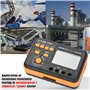 VC60B LCD MegOhm Mètre, Testeur de résistance d'isolement numérique mégohmmètre 200MΩ / 2GΩ avec fils de test et clips de test