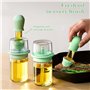 180ml Bouteille d'huile avec pinceau, 2 en 1 Distributeur d'huile d'olive, Flacon distributeur d'huile d'olive en verre avec pin