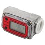 Compteur de Turbine Mini Numérique Débitmètre à Turbine Compteur de débit de Carburant 15-120L 1" NPT(Rouge)