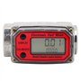Compteur de Turbine Mini Numérique Débitmètre à Turbine Compteur de débit de Carburant 15-120L 1" NPT(Rouge)