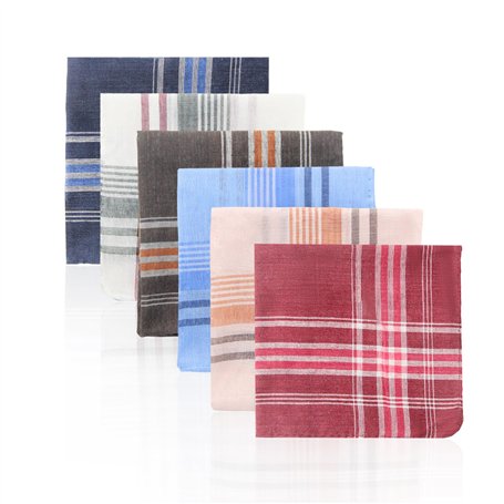 Mouchoirs En Tissu Homme 12 Pièces - Ensemble De Pochettes Classiques En Coton - Cadeaux Pour Hommes 36 X 36cm (6 Couleurs)