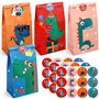Tatxmalv 24 Pièces Dinosaure Coloré Sacs Cadeaux