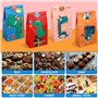 Tatxmalv 24 Pièces Dinosaure Coloré Sacs Cadeaux, 24x13x8 cm Sac Cadeau Petit Format, Sachet Bonbons Anniversaire Colorés avec 3