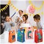 Tatxmalv 24 Pièces Dinosaure Coloré Sacs Cadeaux, 24x13x8 cm Sac Cadeau Petit Format, Sachet Bonbons Anniversaire Colorés avec 3