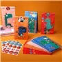 Tatxmalv 24 Pièces Dinosaure Coloré Sacs Cadeaux, 24x13x8 cm Sac Cadeau Petit Format, Sachet Bonbons Anniversaire Colorés avec 3
