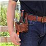 Tourbon Grand support de mètre ruban en cuir véritable pour ceinture Mètre ruban, pochette à outils avec marteau, couteau utilit