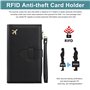Pochette passeport avec blocage RFID – Housse portable noire pour passeport, imperméable porte passeport pour cartes d'identité,