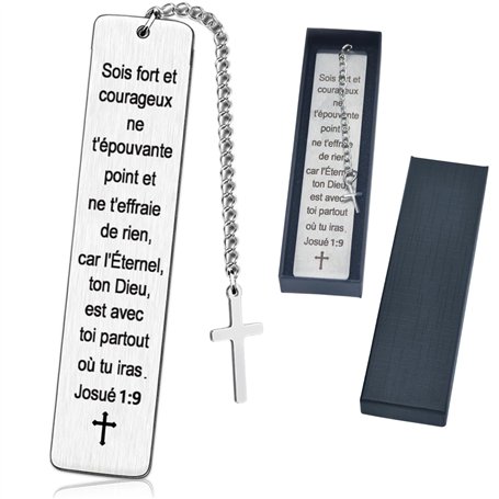 Marque-Page Chrétien - Signet Inspirant avec Versets Bibliques - Idée Cadeau Noël Original pour Femme et Homme - Cadeau pour Com