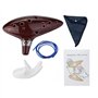 Alnicov Ocarina Alto Do 12 trous avec guide de démarrage et sac de protection Marron