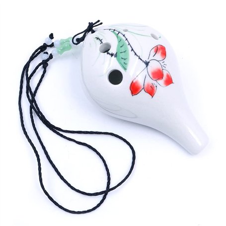 Alnicov Ocarina/ocarina 6 trous peint à la main Lotus Style bouteille de vin Alto C Beau design
