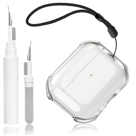 Coque Transparente Compatible avec Airpods 4 avec kit de Nettoyage