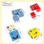 Montessori Interactif Emoji Bloc,Cube à Expression en Bois Matching Block Puzzles Blocs Construction Jouets Educatifs Enfants En