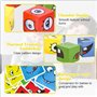 Montessori Interactif Emoji Bloc,Cube à Expression en Bois Matching Block Puzzles Blocs Construction Jouets Educatifs Enfants En