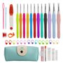 Kit de Crochet 44 Pièces - 12 Tailles pour Débutants - Poignée Ergonomique Souple - Accessoires de Crochet Colorés - Avec Sac de